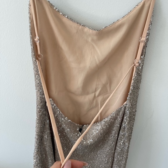 Nasty Gal Tan Sequin Mini Dress - Picture 5 of 6